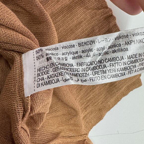 Zara Sweater Womens Large Brown Knit Basic Fine Knit Top Lightweight - Picture 6 of 10